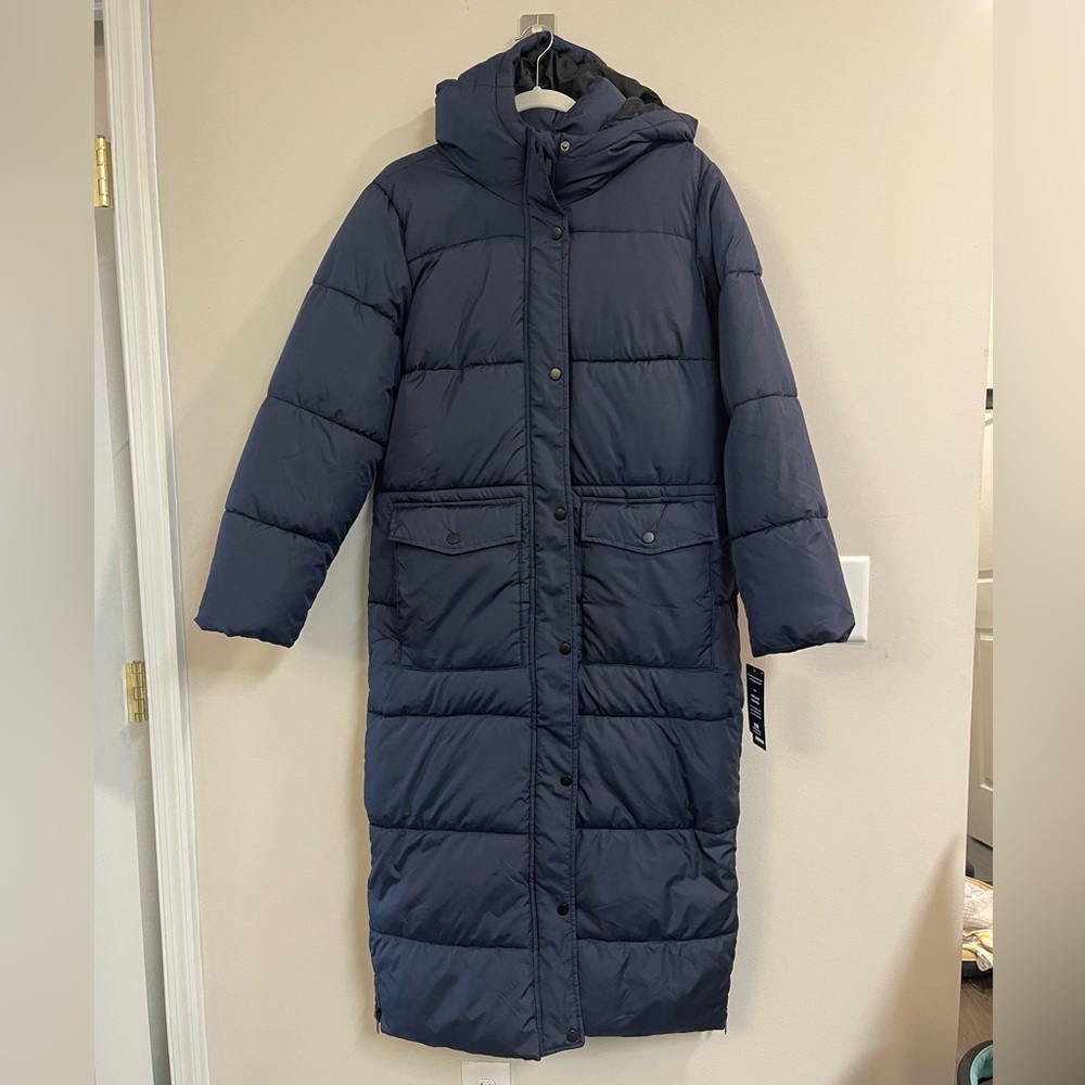NWTS Blue Women’s Small Long Puffer Coat